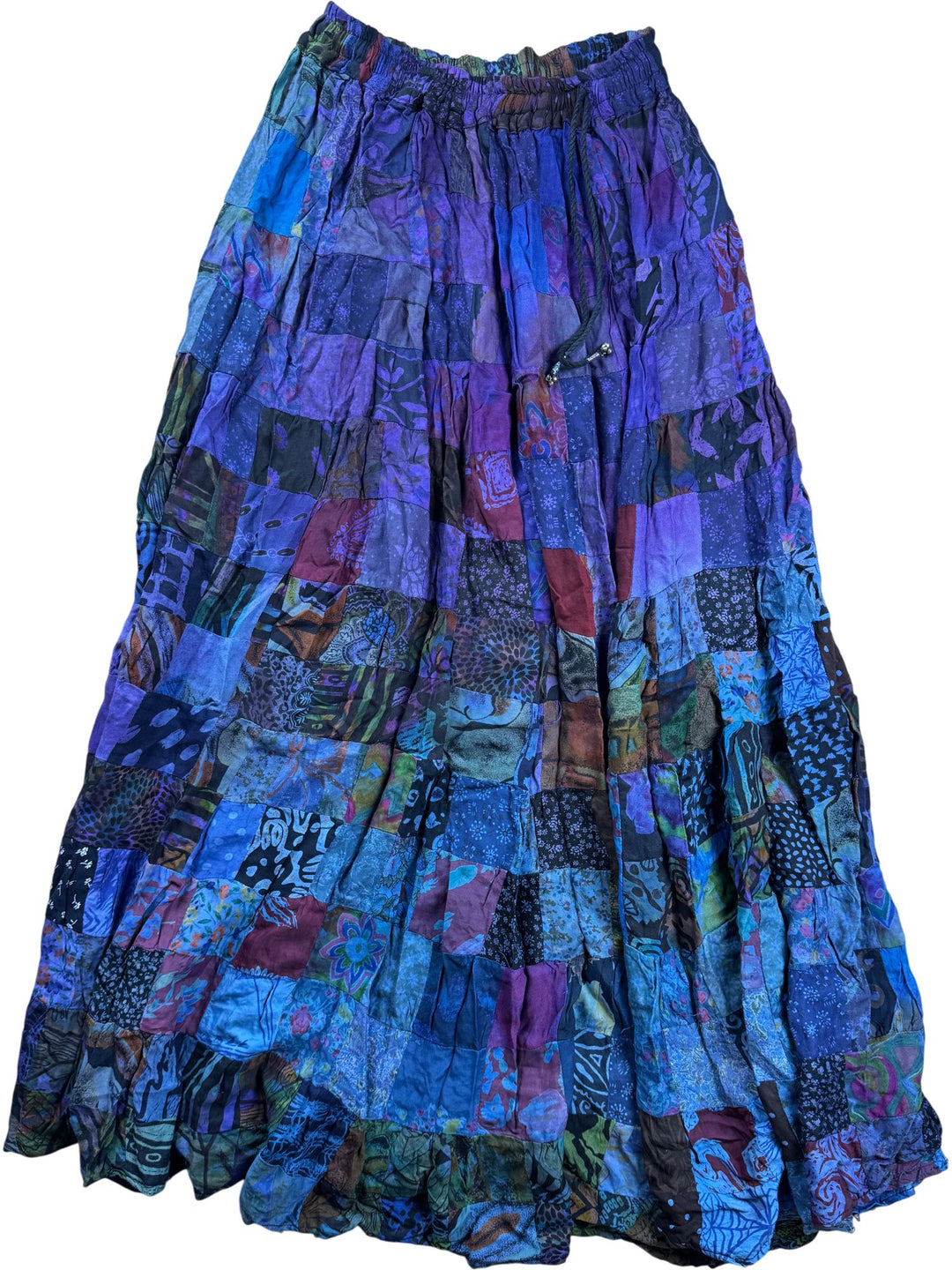 Bohemian Patchwork Maxi Skirt - W28-38 - Think Vintage ltd