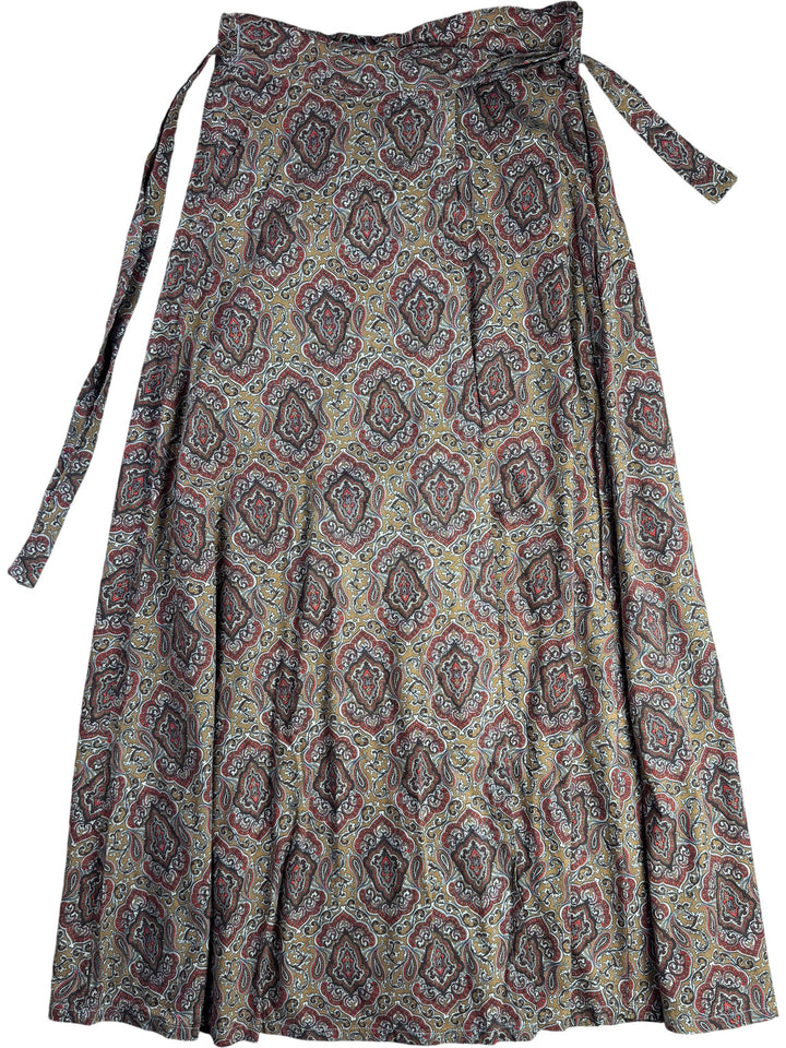 Boho Paisley Patterned Maxi Skirt - W34