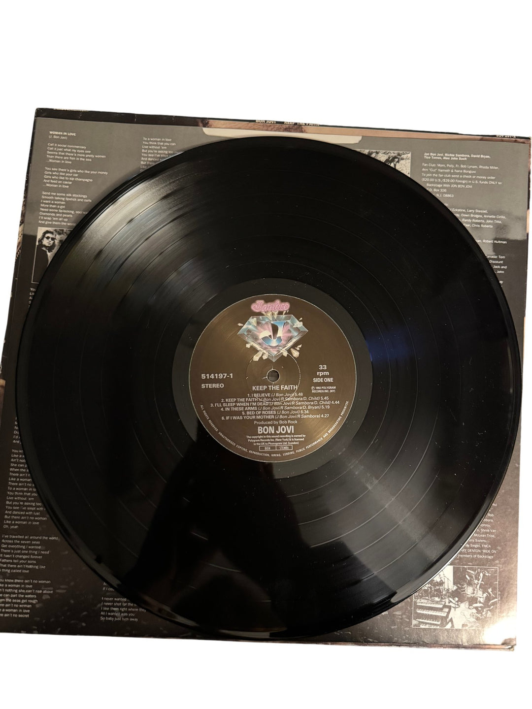 Bon Jovi Keep The Faith Vinyl Record - Good - Think Vintage ltd