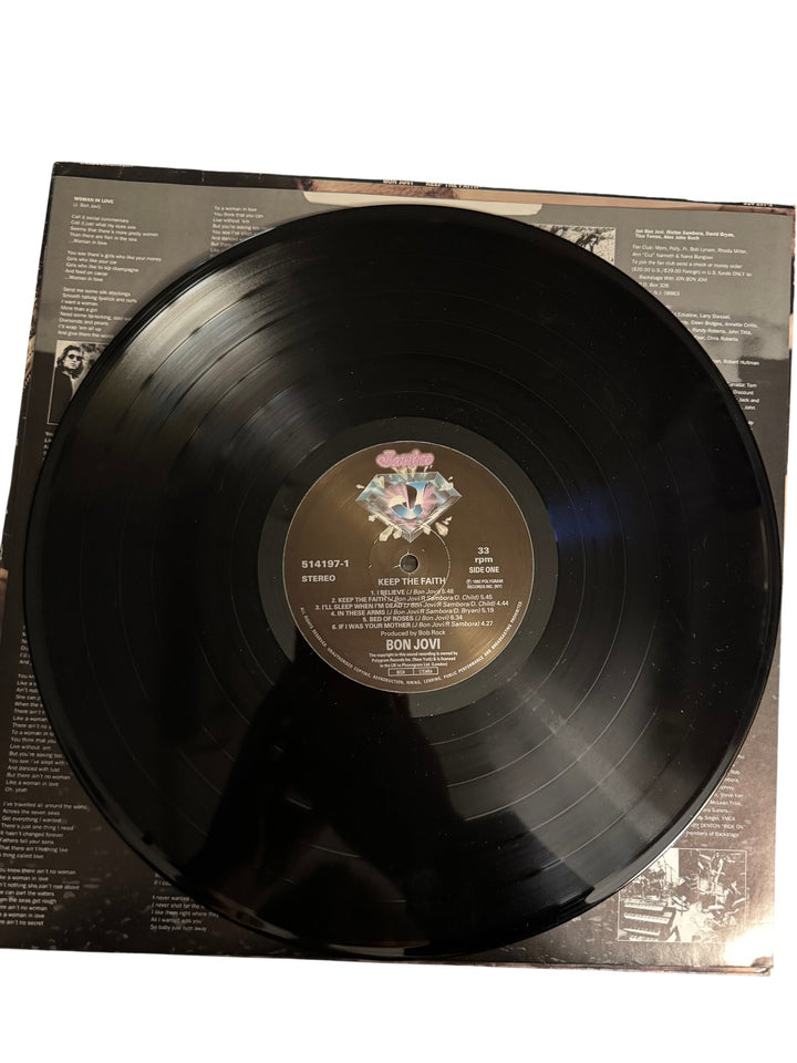 Bon Jovi Keep The Faith Vinyl Record - Good - Think Vintage ltd