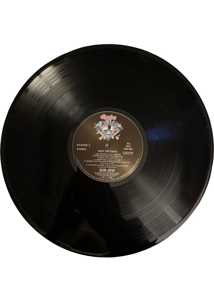 Bon Jovi Keep The Faith Vinyl Record - Good - Think Vintage ltd