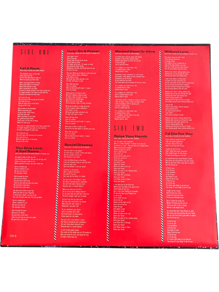 Bon Jovi Slippery When Wet Vinyl - Good - Think Vintage ltd
