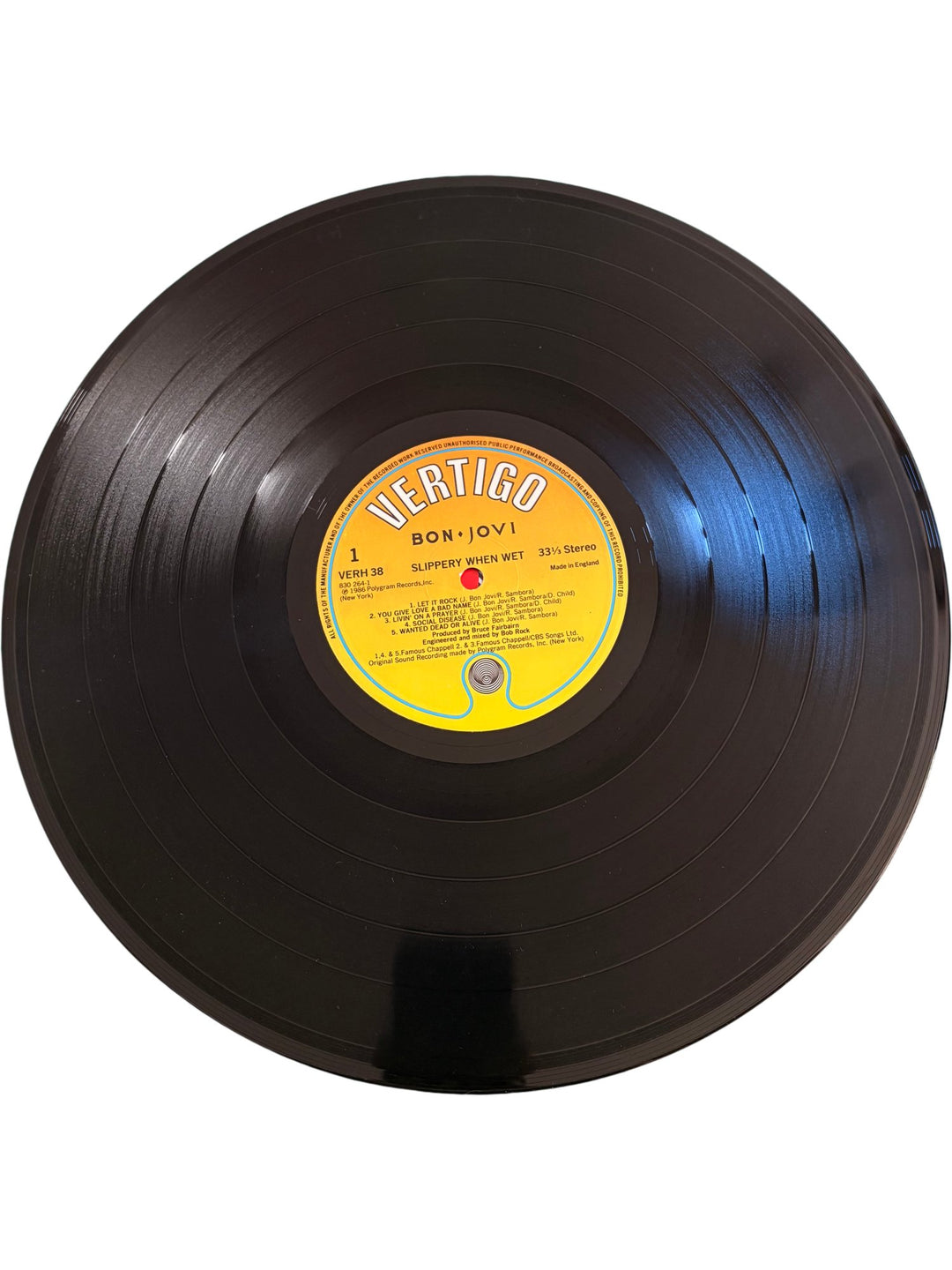 Bon Jovi Slippery When Wet Vinyl - Good - Think Vintage ltd