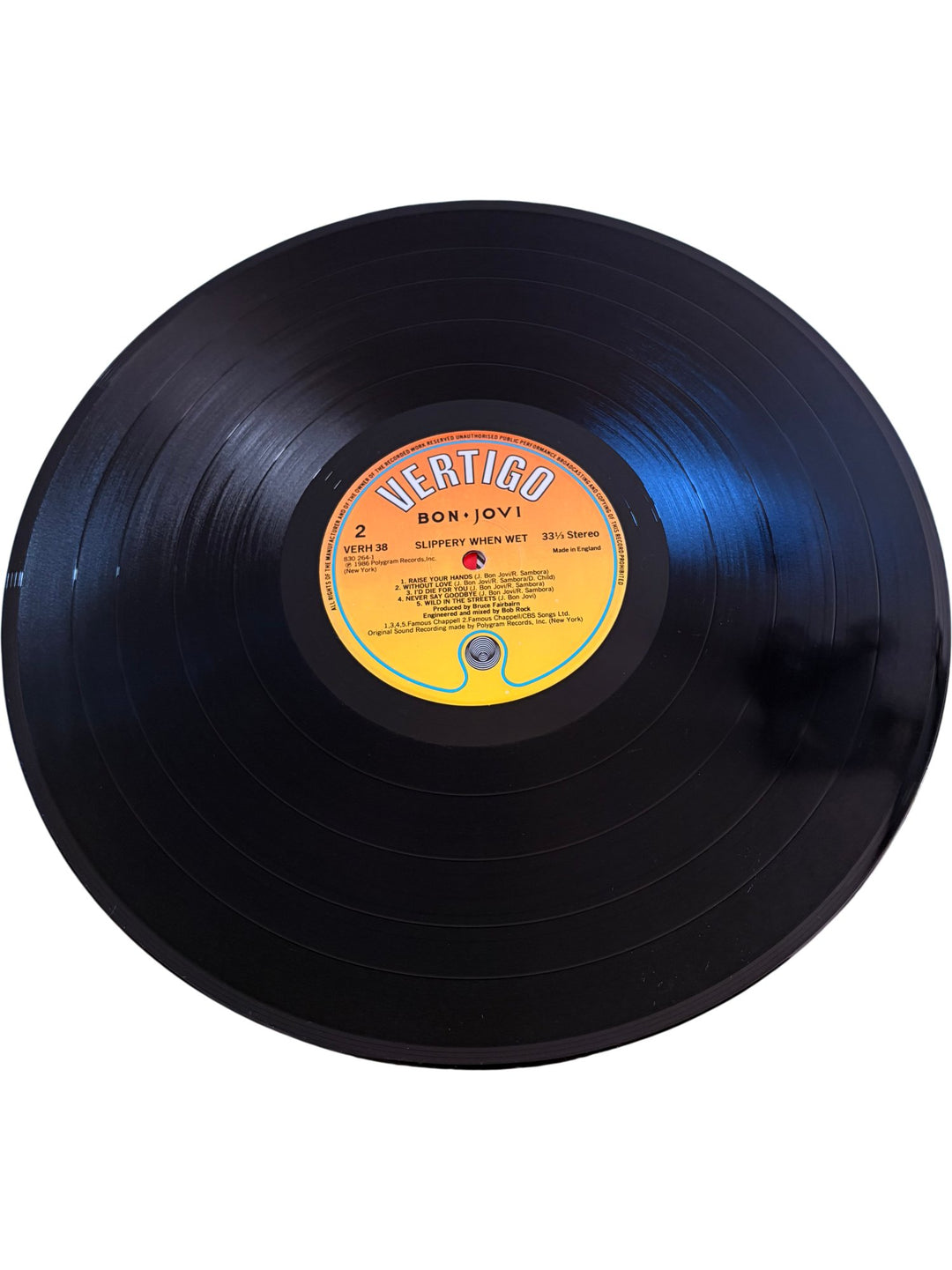 Bon Jovi Slippery When Wet Vinyl - Good - Think Vintage ltd