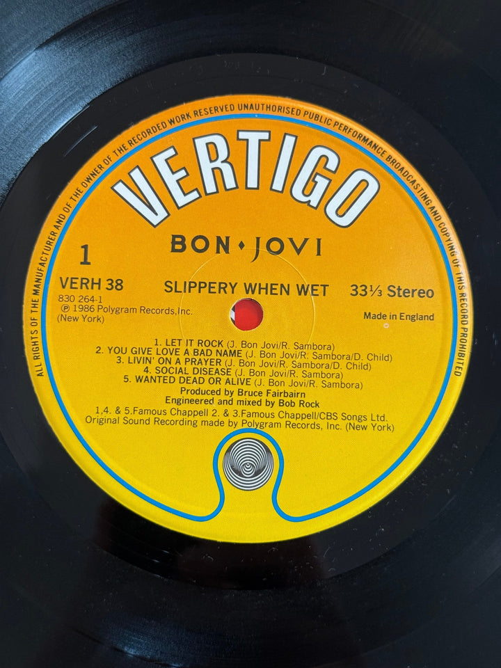 Bon Jovi Slippery When Wet Vinyl