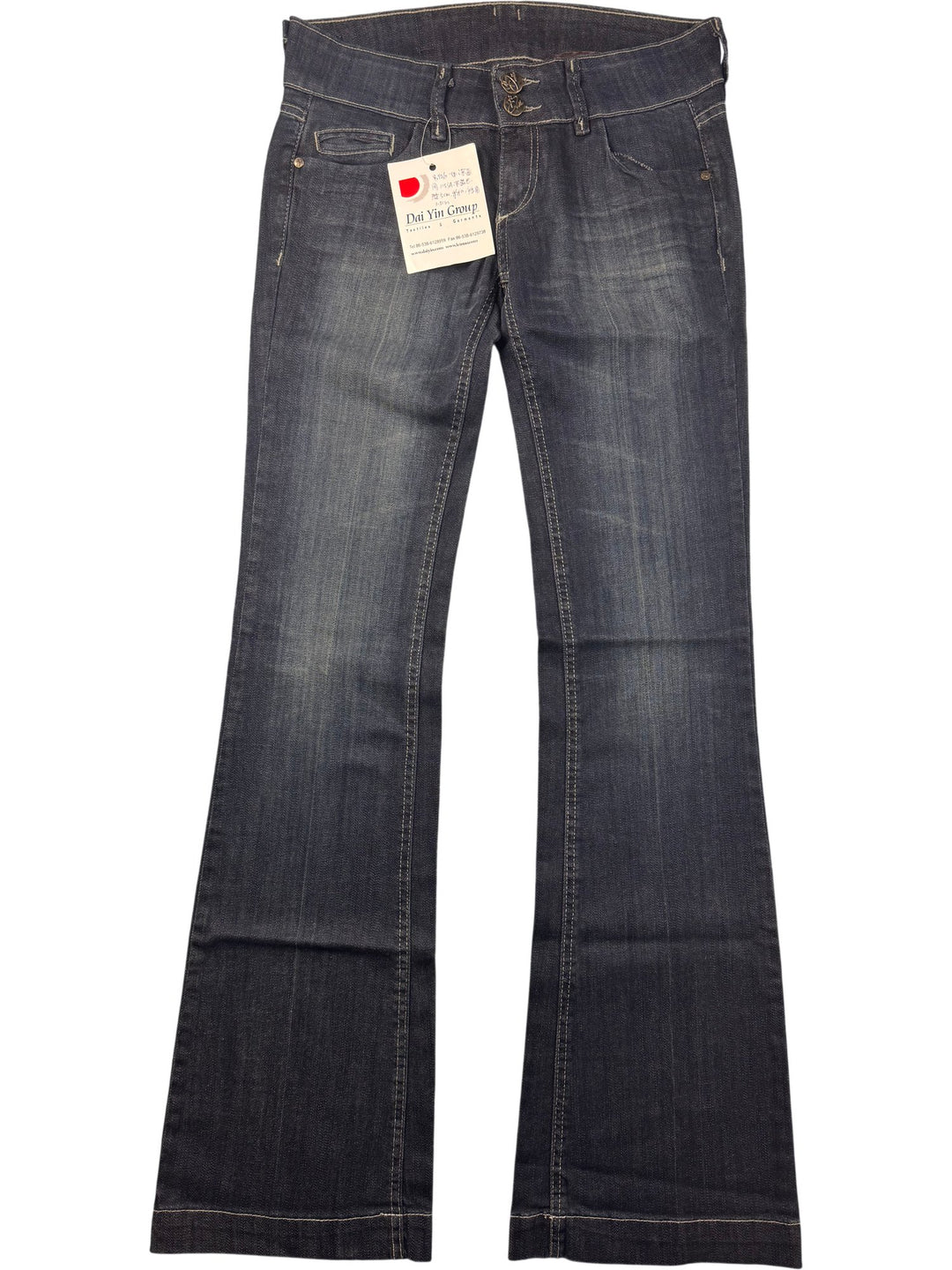 Boot Cut Dark Blue Denim Jeans - W30 - Think Vintage ltd