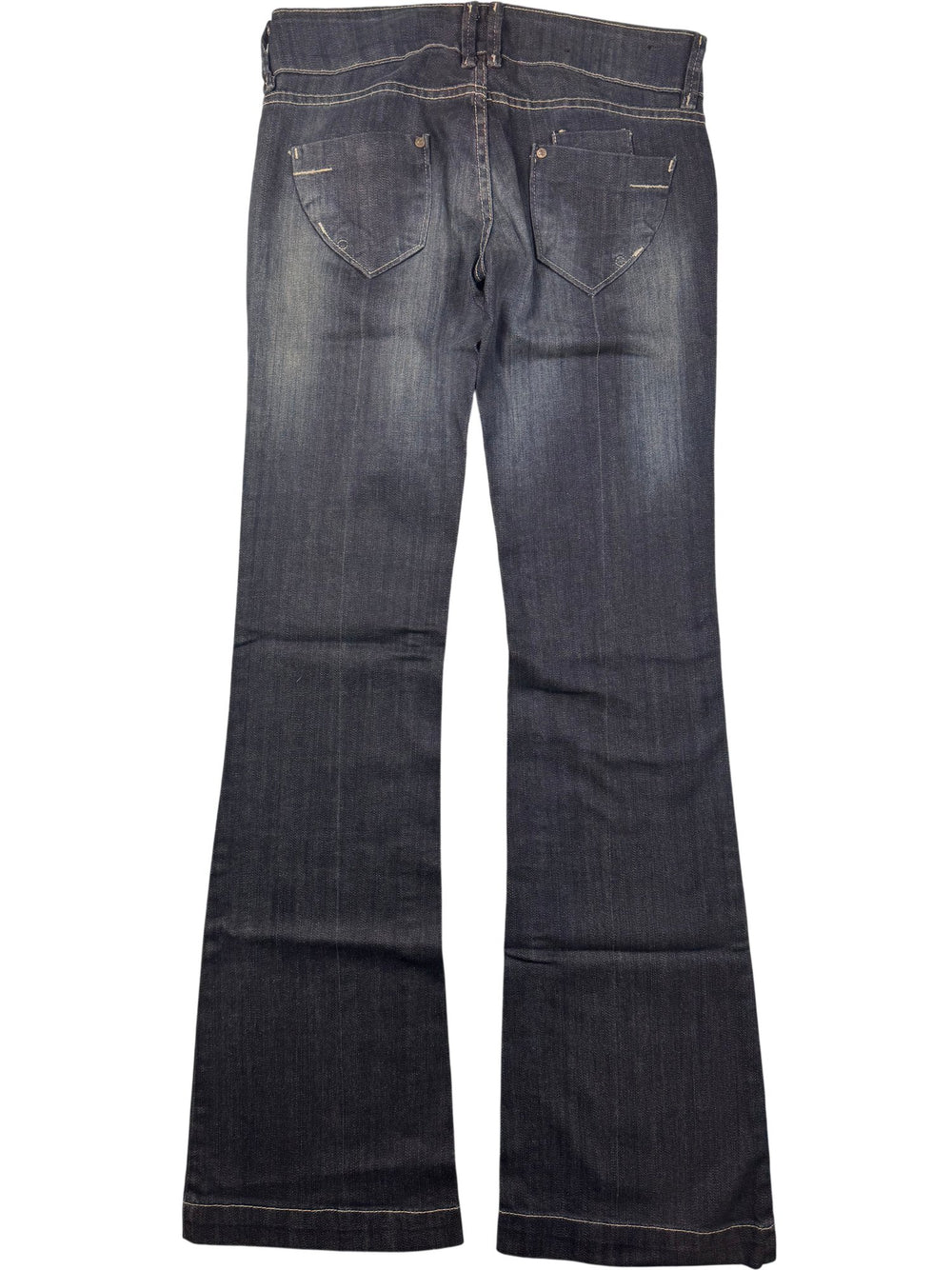 Boot Cut Dark Blue Denim Jeans - W30 - Think Vintage ltd