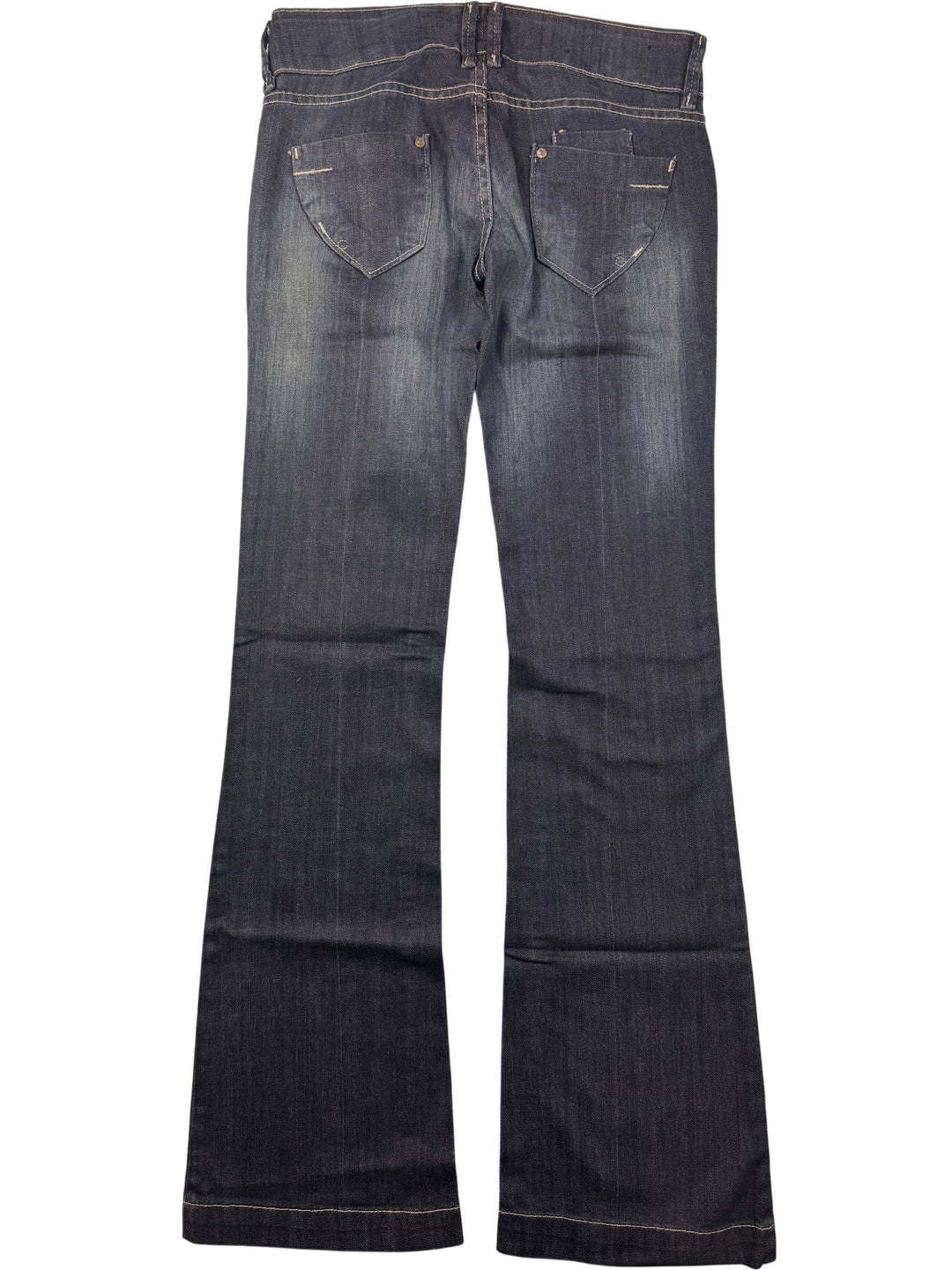 Boot Cut Dark Blue Denim Jeans - W30 - Think Vintage ltd