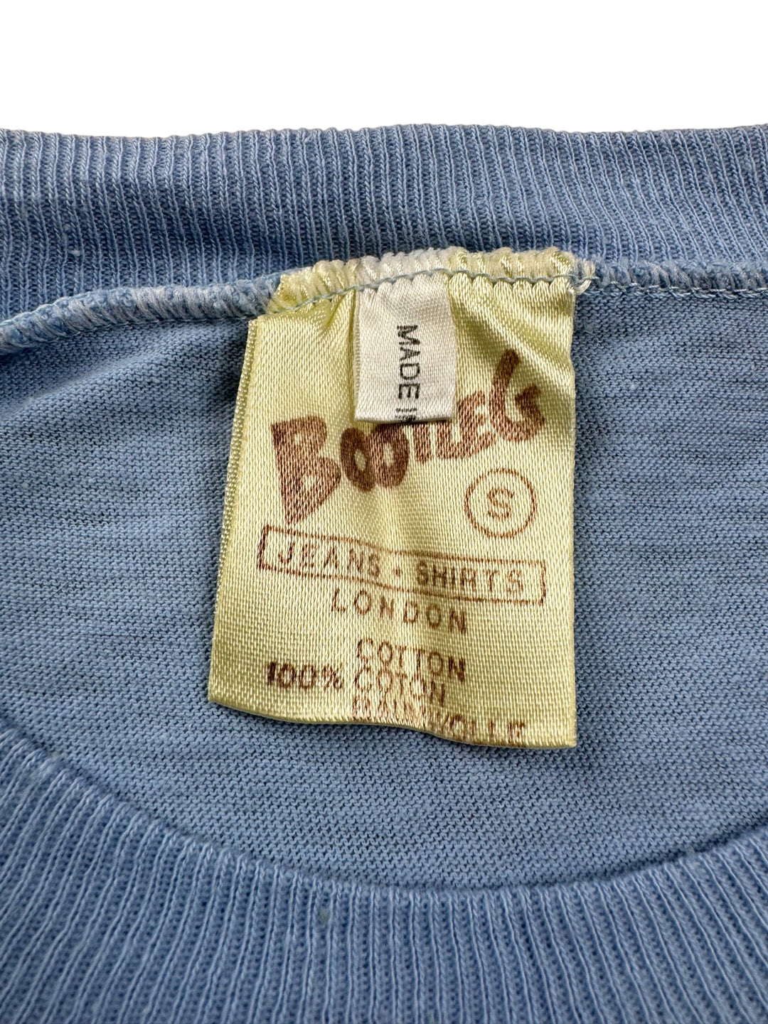 Bootleg 1980s Blue Cotton T-Shirt - M - Think Vintage ltd