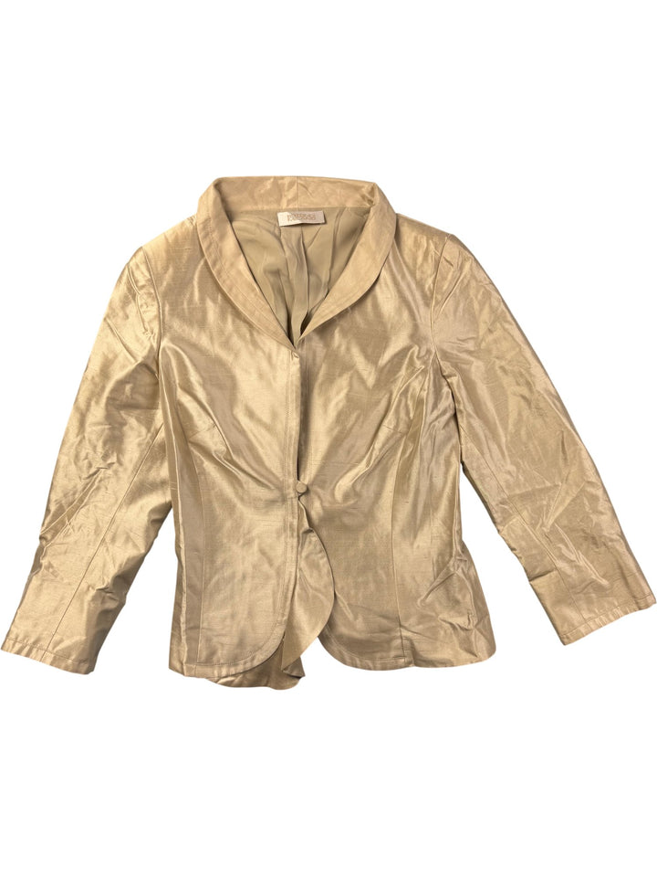 Botondi Milano Beige Silk Jacket - M - Think Vintage ltd