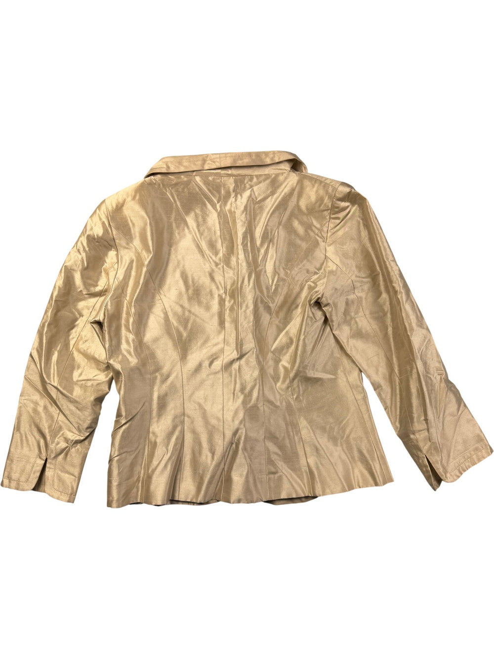 Botondi Milano Beige Silk Jacket - M - Think Vintage ltd