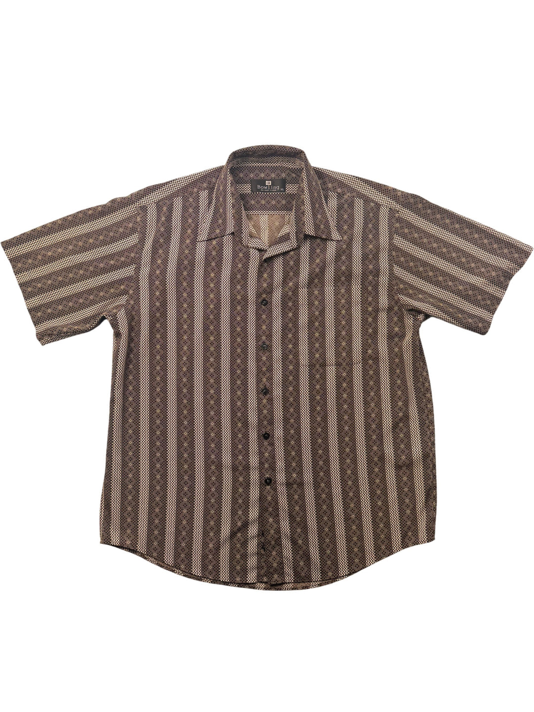 Bowling Short Sleeved Patterned Shirt - XL - Think Vintage Online Ltd