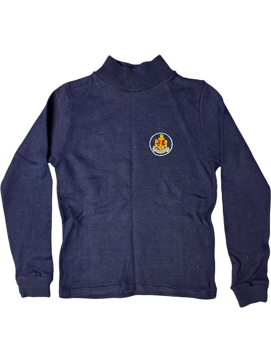 Boys Brigade Navy Acrylic Sweater - Age 9/10 - Think Vintage ltd