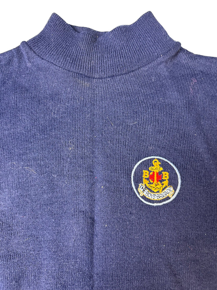Boys Brigade Navy Acrylic Sweater - Age 9/10 - Think Vintage ltd