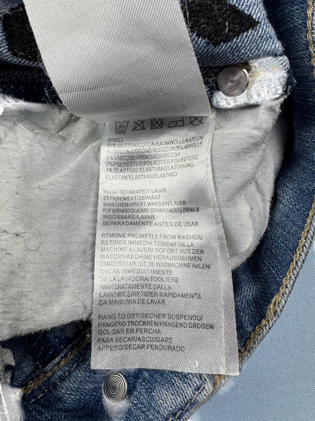 Brave Soul Aztec Pattern Denim Shorts - S - Think Vintage Online Ltd