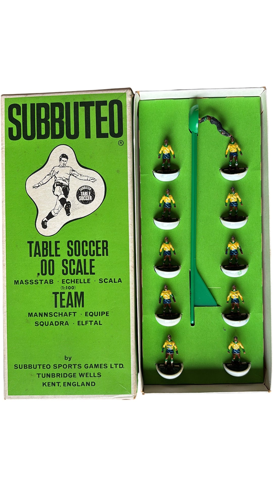 Brazil Subbuteo Table Soccer .00 Scale Team Ref 191 C.100 Collectable Set - Think Vintage Online Ltd