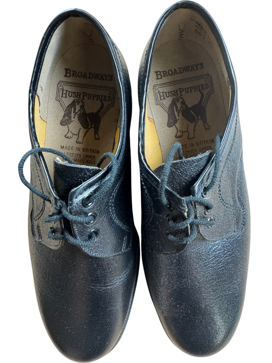 Broadways Hush Puppies Black Leather Shoes - 7.5 - Think Vintage ltd