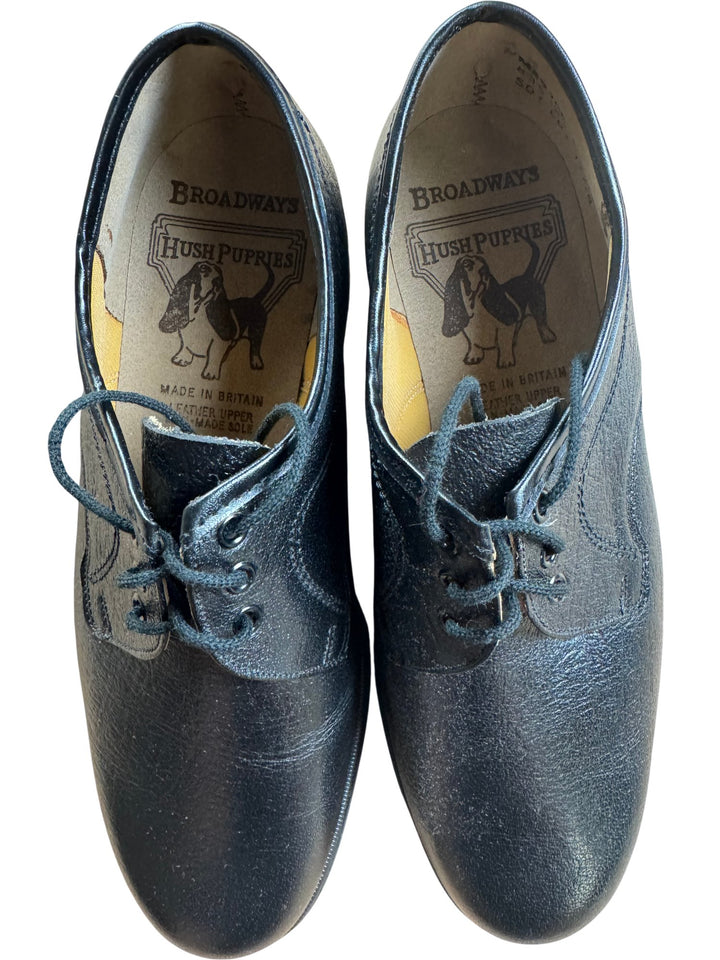Broadways Hush Puppies Black Leather Shoes - 7.5 - Think Vintage ltd