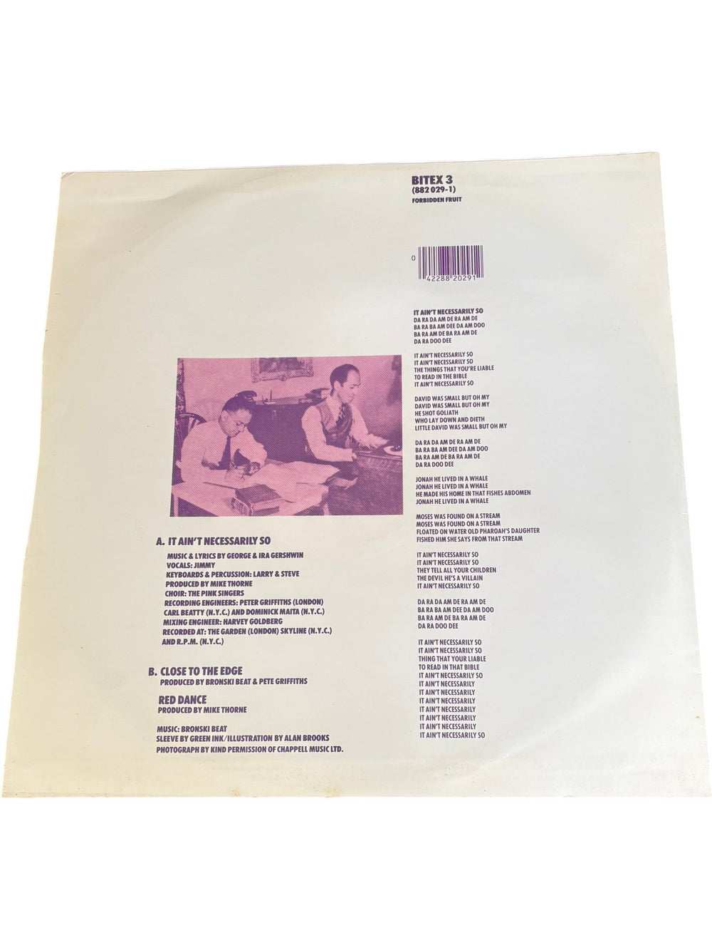 Bronski Beat It Ain't Necessarily So Vinyl - Good - Think Vintage ltd