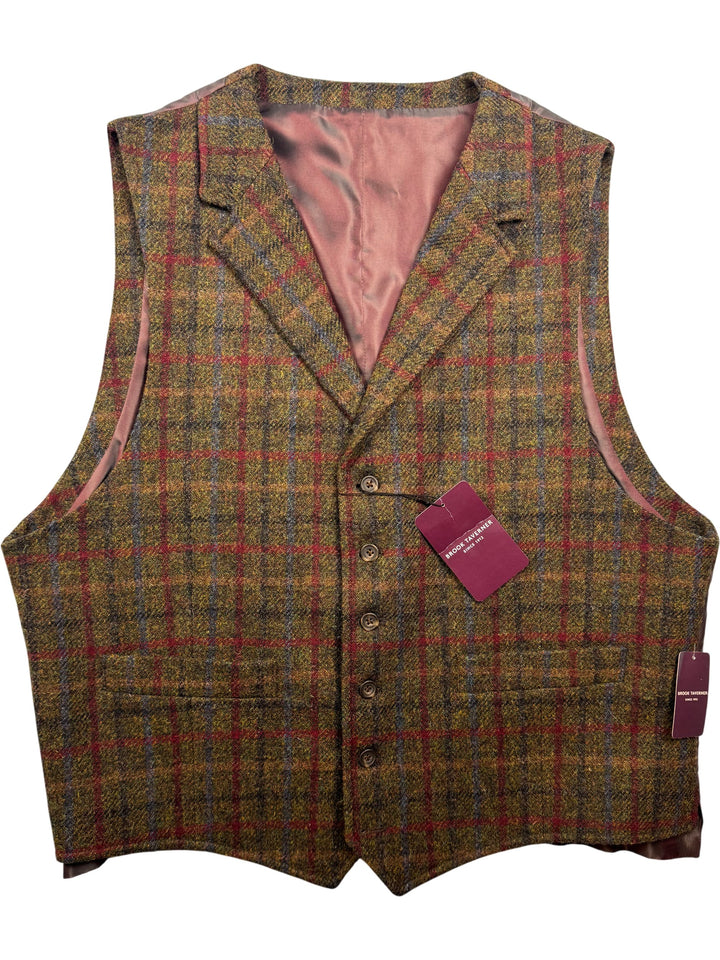Brook Taverner Harris Tweed Waistcoat - L - Think Vintage