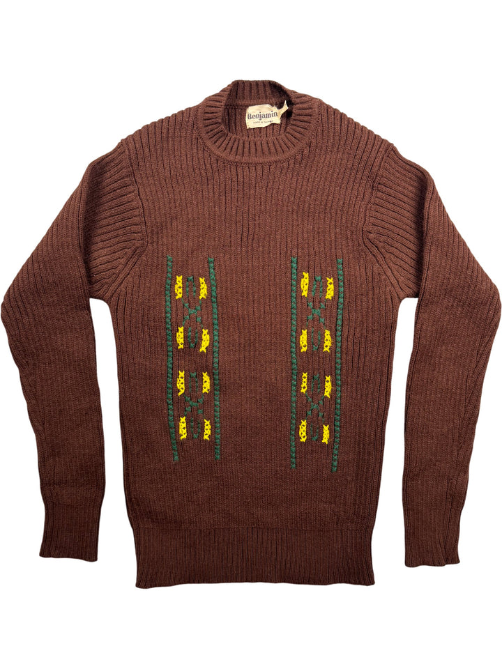 Brown Benjamin Knit Sweater - S - Think Vintage ltd