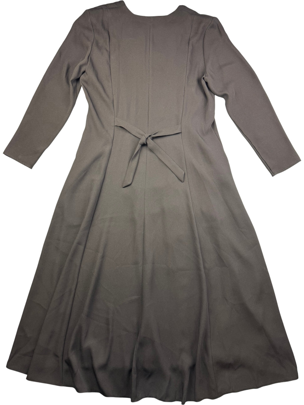 Brown Button-Up A-Line Dress - L - Think Vintage ltd