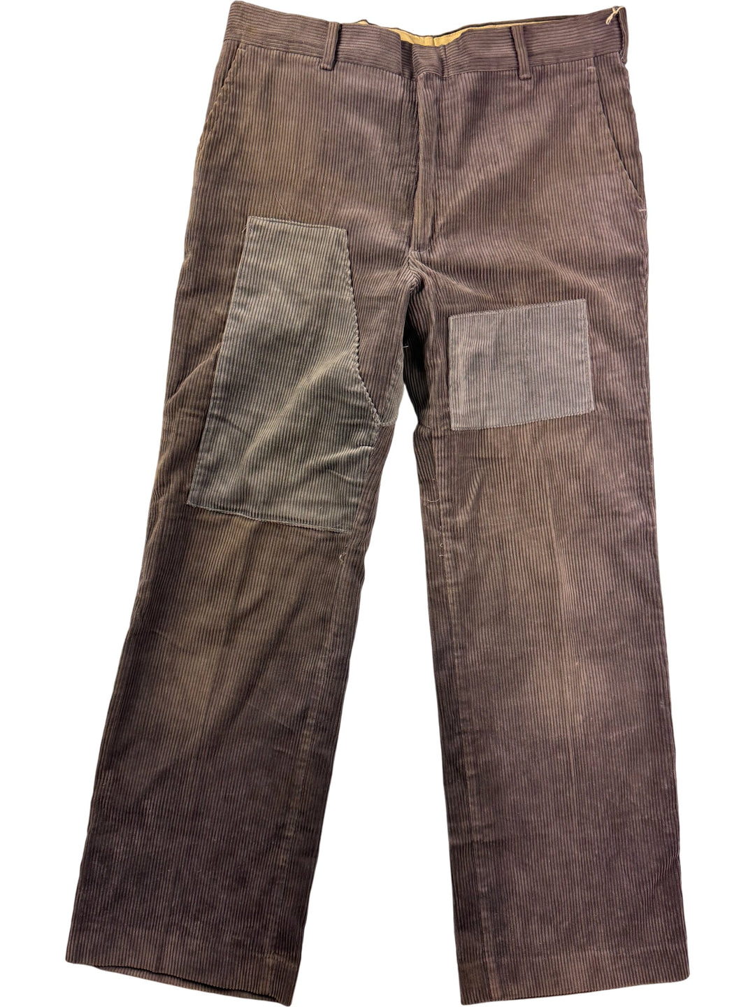 Brown Corduroy Patchwork Trousers - Think Vintage