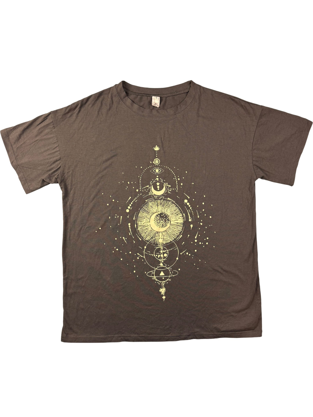 Brown Graphic T-Shirt - S - Think Vintage