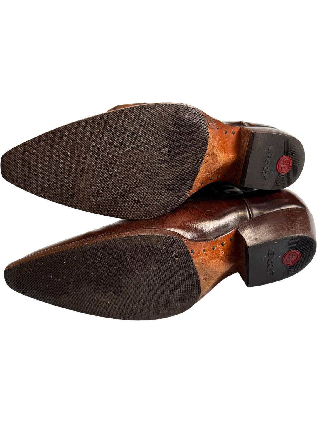 Brown Leather Cowboy Boots - - Think Vintage Online Ltd