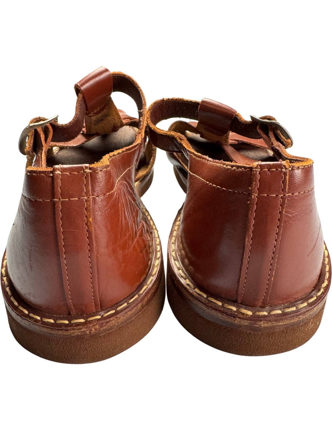 Brown Leather Fisherman Sandals - 8 - Think Vintage ltd