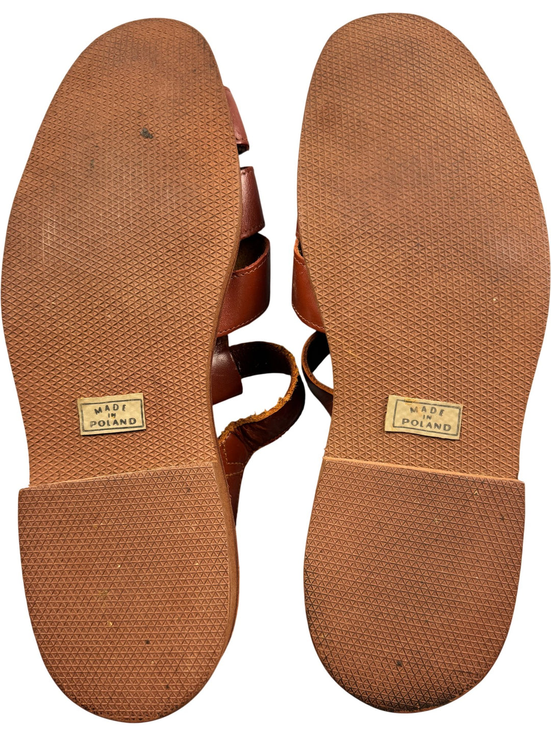 Brown Leather Fisherman Sandals - 8 - Think Vintage ltd