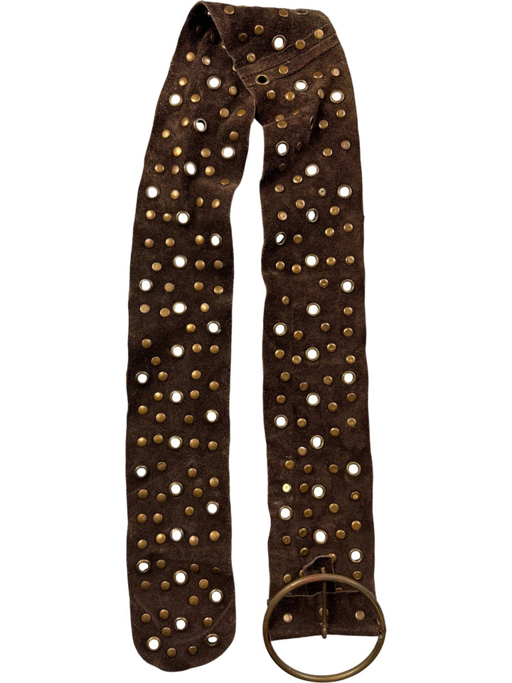 Brown Studded Leather Belt