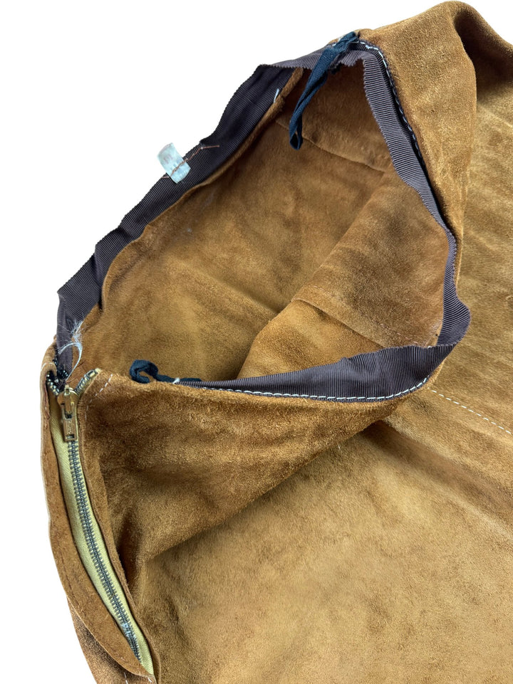 Brown Suede A-Line Skirt - W27 - Think Vintage ltd