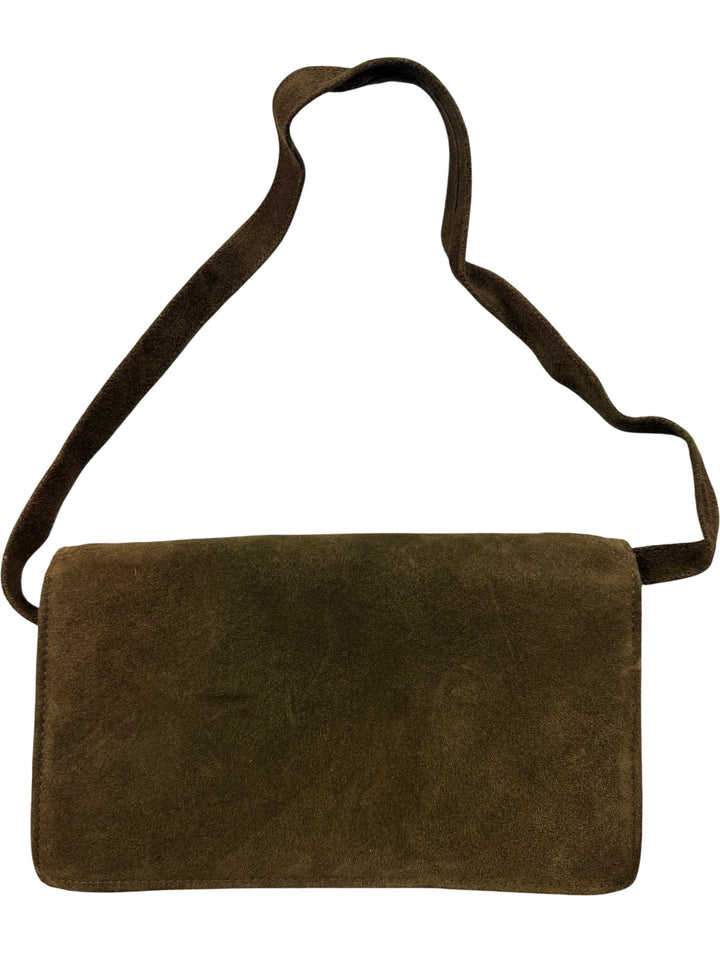 Brown Suede Crossbody Bag - Think Vintage ltd