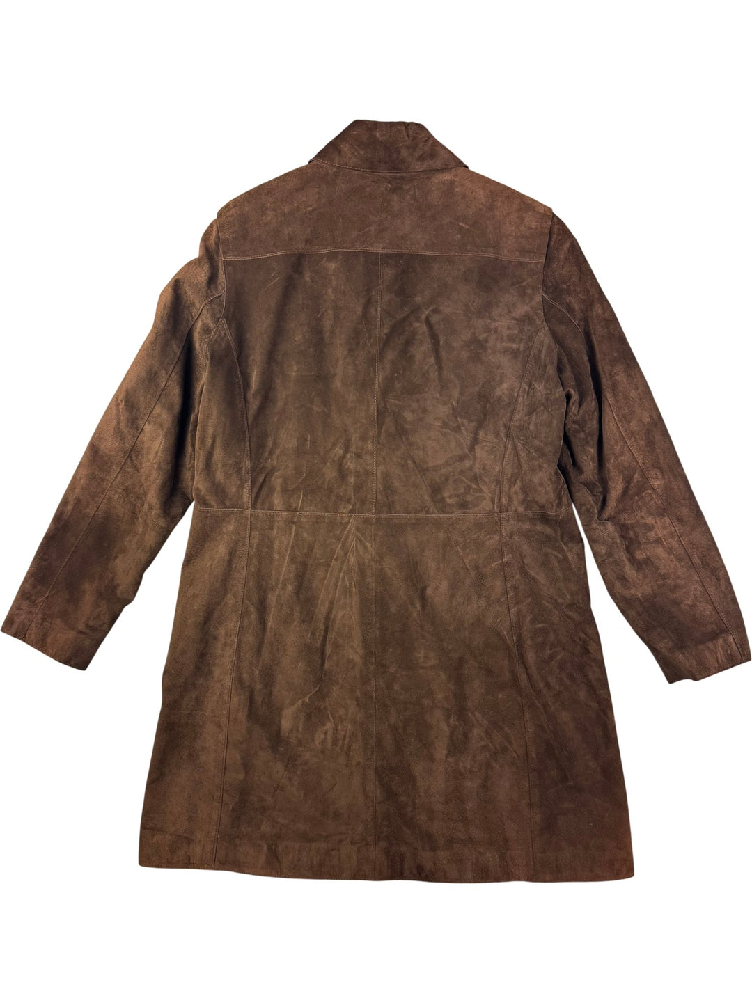 Brown Suede Overcoat - L - Think Vintage ltd