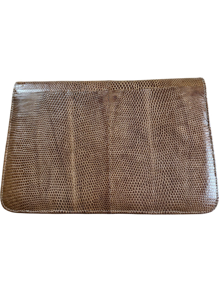 Brown Textured Clutch Bag