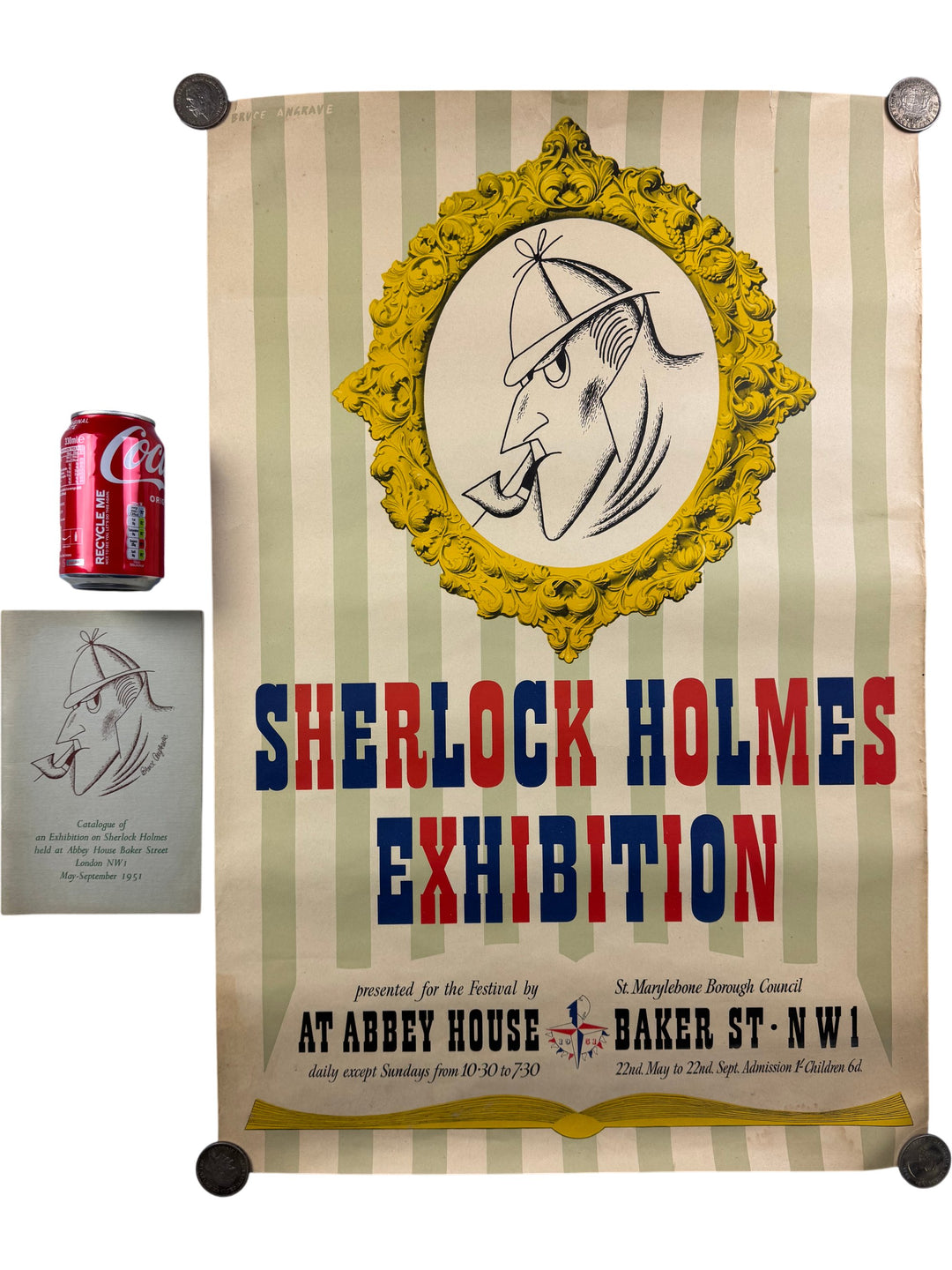 Bruce Angrave Vintage Sherlock Holmes Exhibition Poster Collectable - Think Vintage Online Ltd