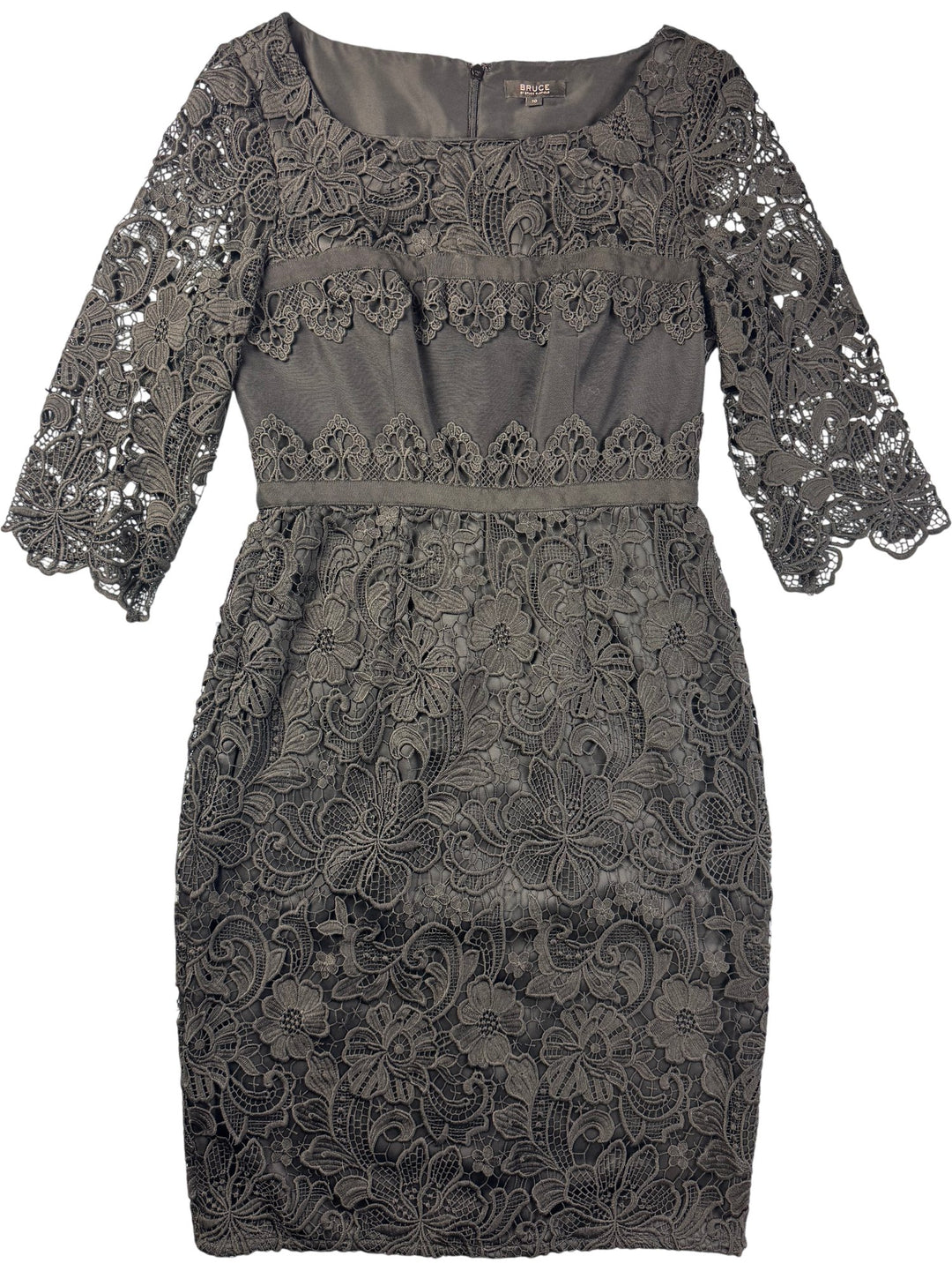 Bruce Oldfield Lace Knee-Length Dress - M - Think Vintage ltd