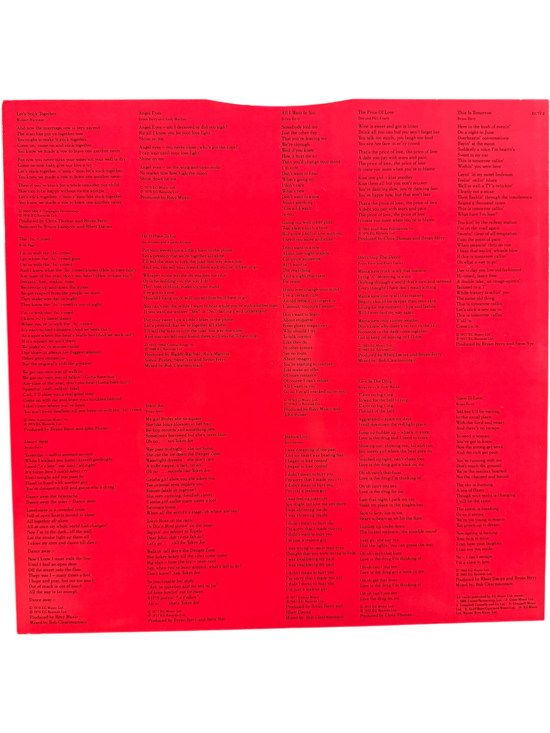 Bryan Ferry The Ultimate Collection Vinyl - Think Vintage ltd