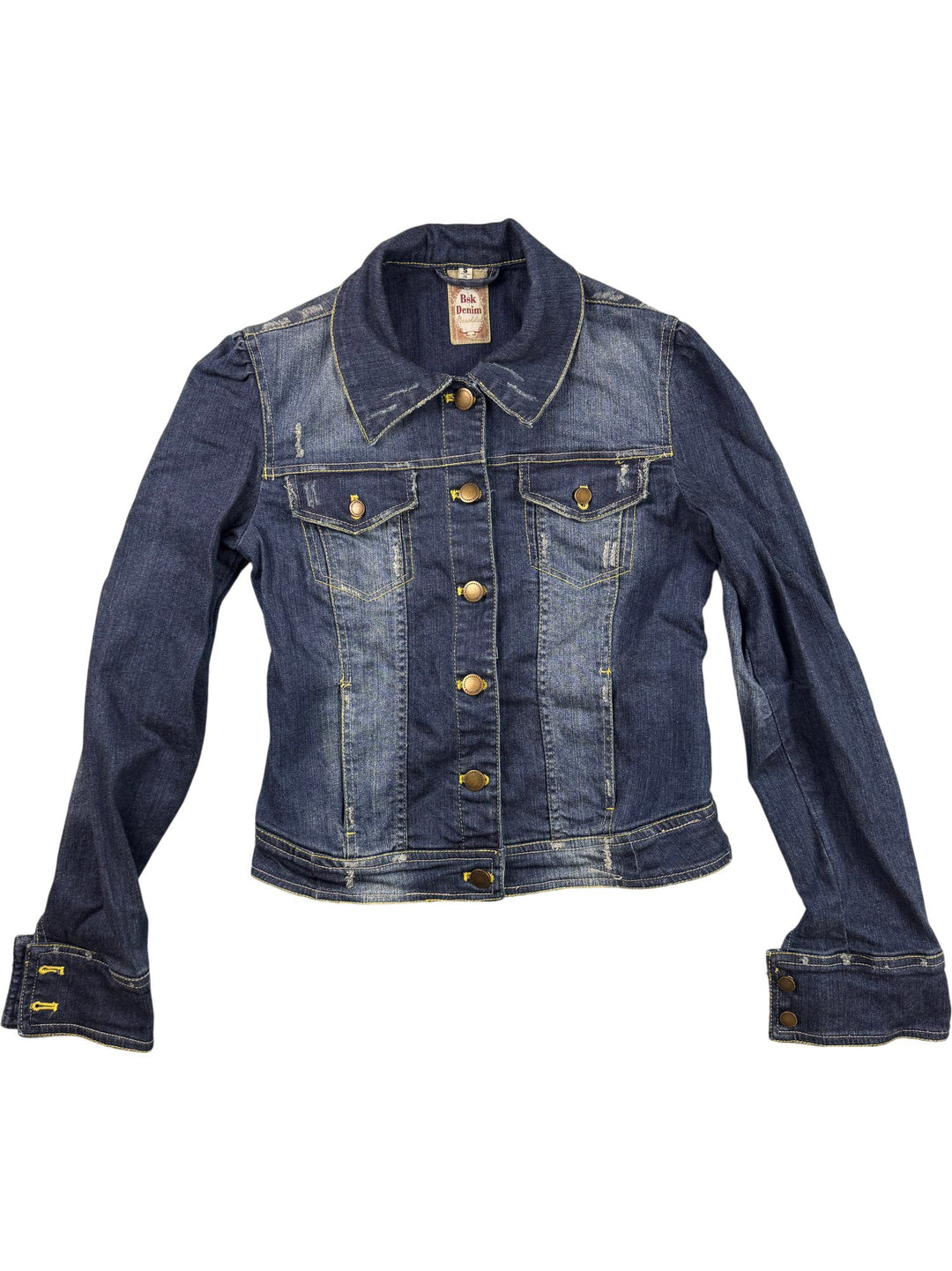 Bsk Denim Button-Up Trucker Jacket - S - Think Vintage ltd