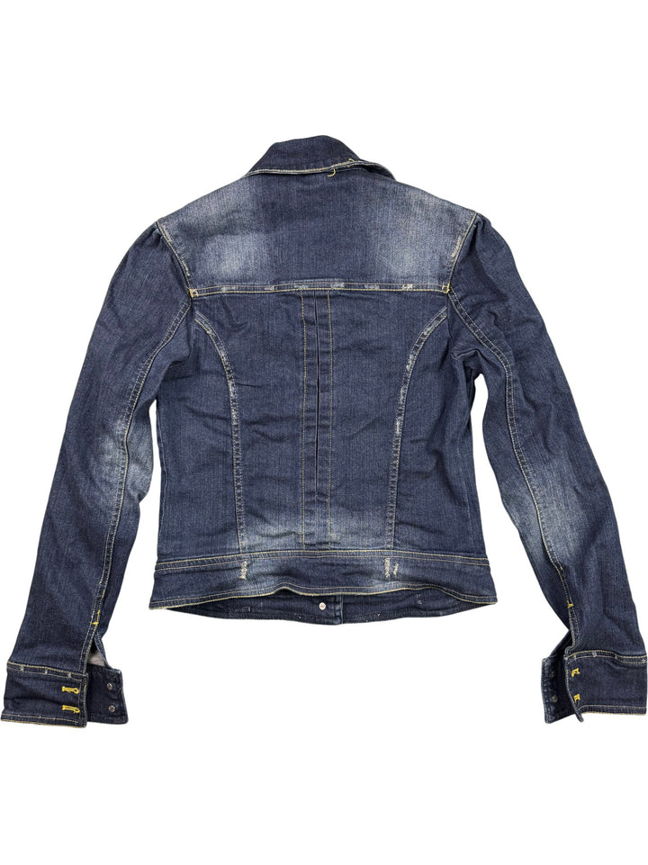 Bsk Denim Button-Up Trucker Jacket - S - Think Vintage ltd