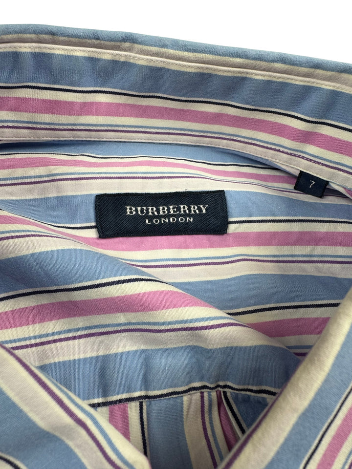 Burberry London Striped Short Sleeve Shirt  - L - Think Vintage Online Ltd