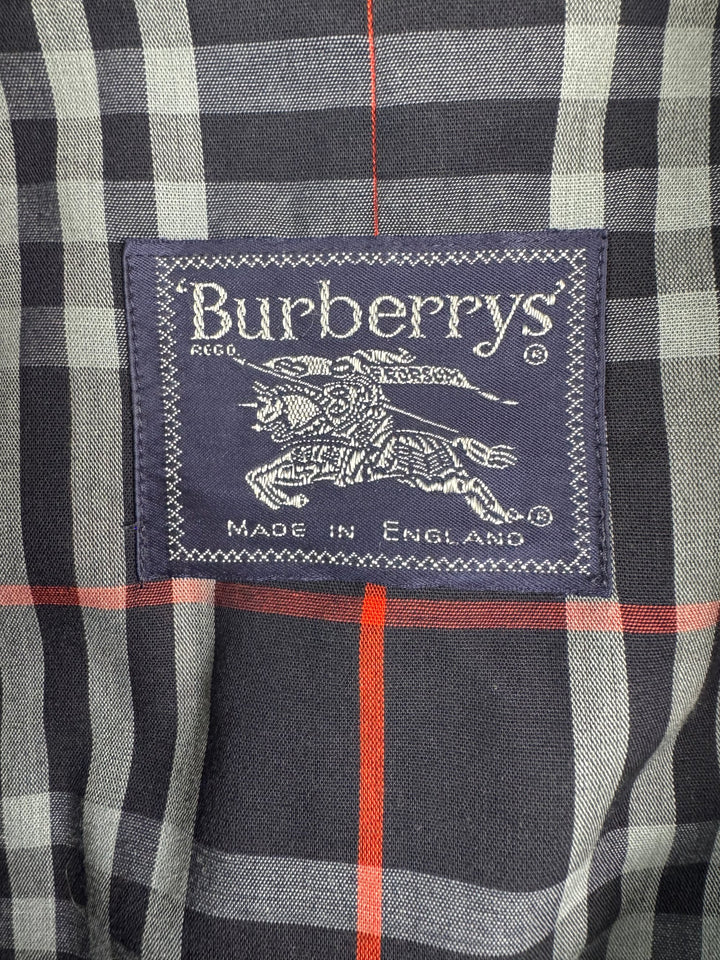 Burberry's Classic Navy Blue Trench Coat - M - Think Vintage