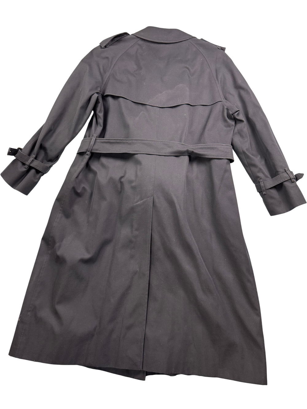 Burberry's Classic Navy Blue Trench Coat - M - Think Vintage Online Ltd