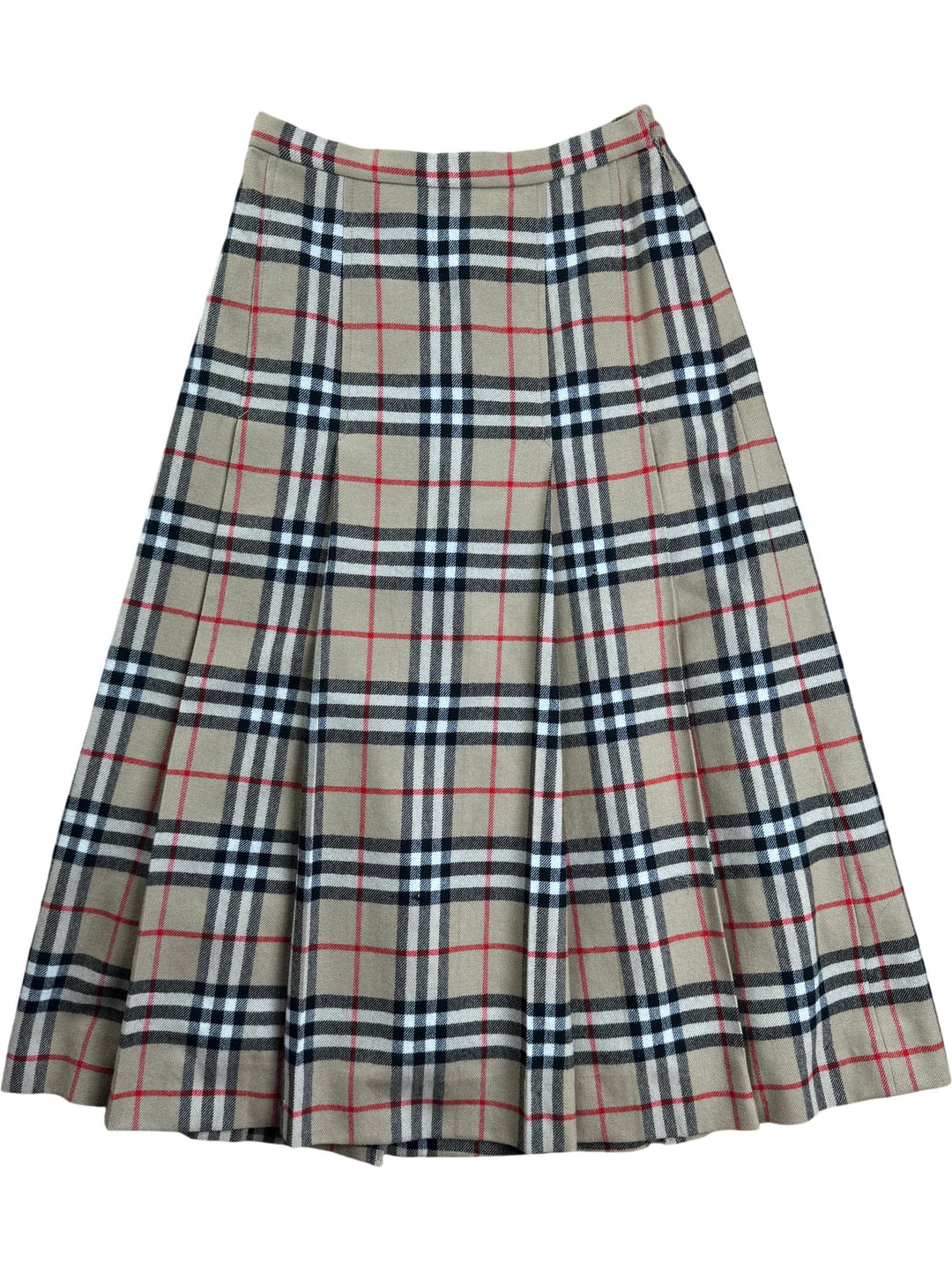 Burberrys Pleated Check Skirt - W26 - Think Vintage ltd