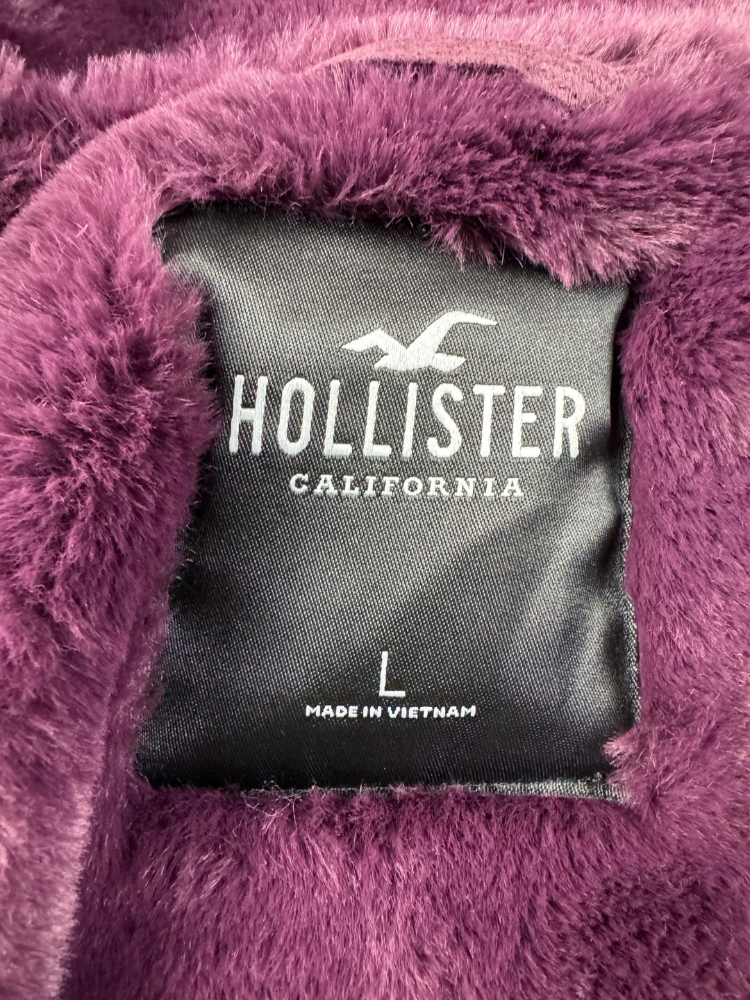 Burgundy Faux Suede Jacket - L - Think Vintage