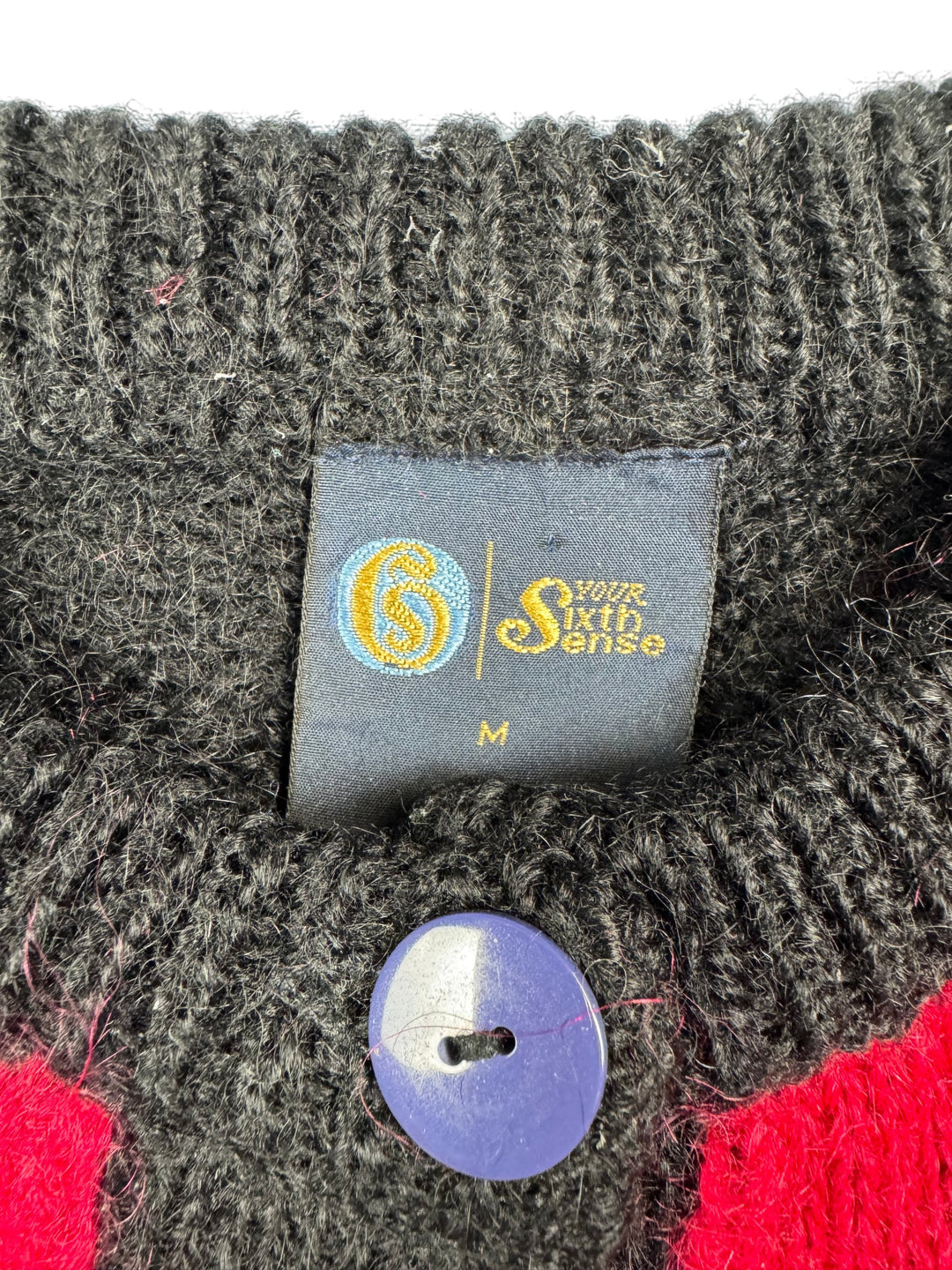 C&A Geometric Pattern Knit Cardigan - M - Think Vintage Online Ltd