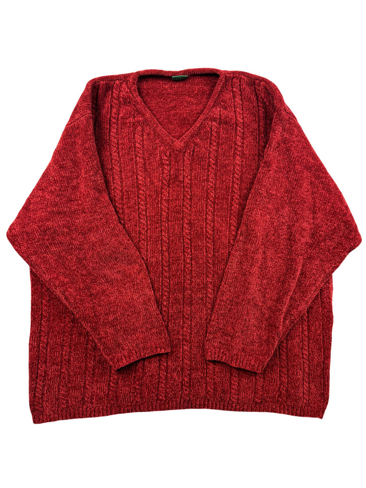 C&A Red Acrylic V-Neck Sweater - XXL