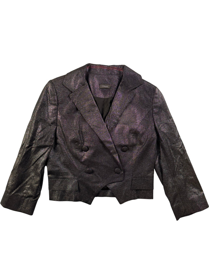 C Brand Metallic Double-Breasted Jacket - M - Think Vintage Online Ltd