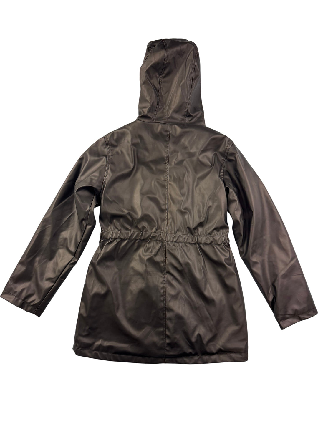 C&C California Brown Hooded Fur Lined Raincoat - S - Think Vintage